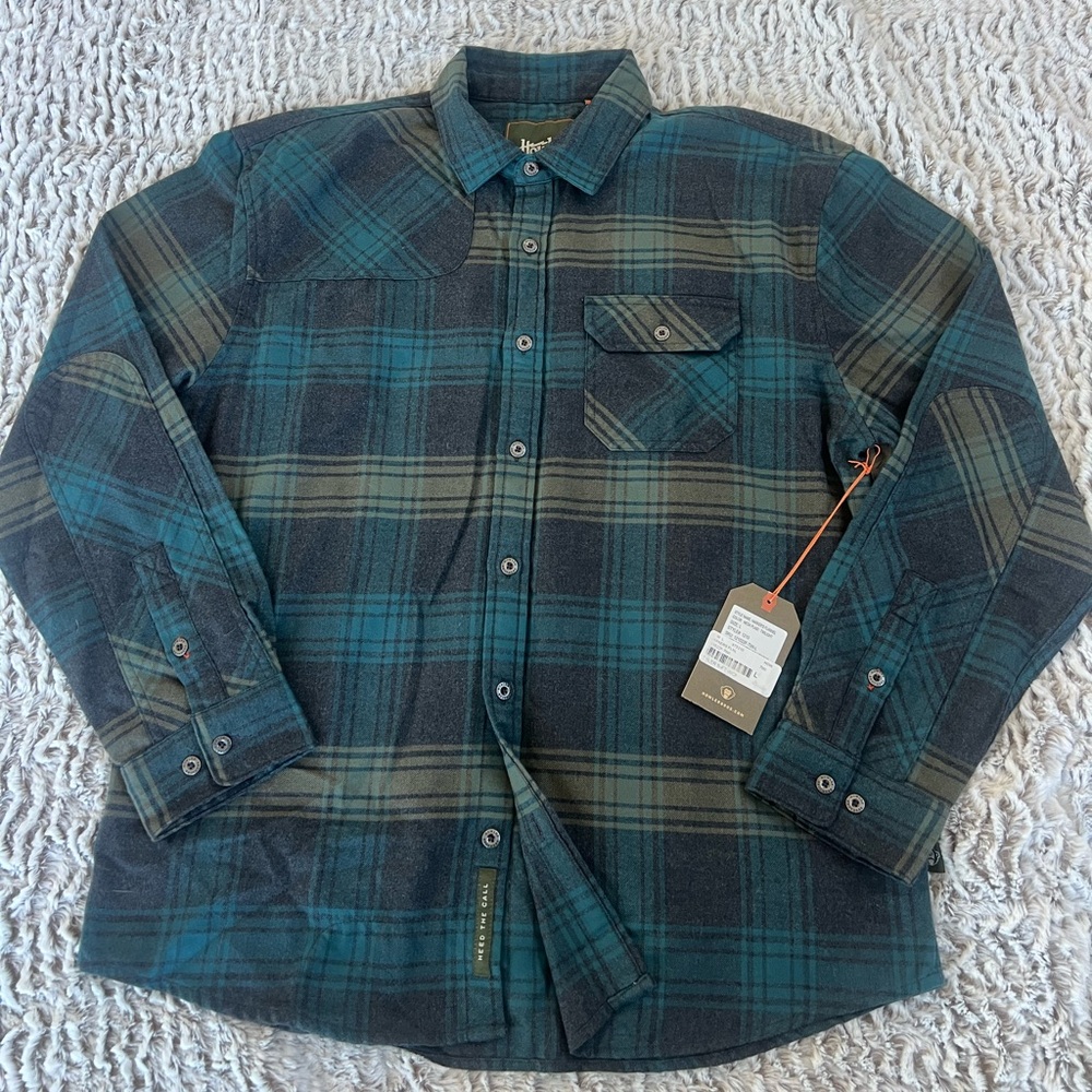 Howler Brothers Teal and Blue Plaid Shirt